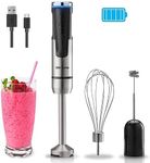 Liebe&Lecker Cordless Hand Blender, USB Rechargeable Immersion Blender 8 Variable Speeds with Whisk, Milk Frother Attachments, Portable Stick Mixer for Milkshakes, Smoothies & Soups.