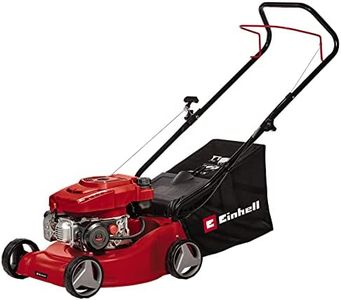 Einhell Benzin-Rasenmäher GC-PM 40/2 (2 kW, 1 Zylinder, 4-Takt-Motor, Hubraum 132 cm³, 45 L Fangsack mit Füllstandsanzeige, Schnittbreite 40 cm, empfohlen bis 800 m²)