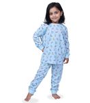 Hestia|H.Nsg.N.1|Kids Nightwear|Night Dress Cotton|Jogger Pant & Pajama Set T-Shirt|Sleepwear|Comfortable Fit|Bottom Pyjama Tshirts For Girls|All Over Ice Cream Print|Blue|Set Of 1,8 Years-10 Years