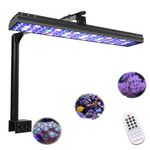 PopBloom S54 Aquarium LED Reef Light 60W, Dimmable Full Spectrum Marine LED Light for 60-80CM 24-30Inch Saltwater Coral Fish Tanks
