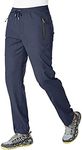 BGOWATU Men's Track Pants Lightweight Quick Dry Jogging Hiking Casual Outdoor Sports Sweatpants with Zipper Pockets Navy Size XXL