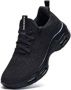 FefiYo Men's Running Shoes Non Slip Lightweight Breathable Air Althetic Tennis Walking Jogging Sneakers Black 8