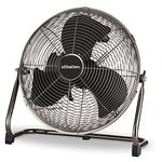 Schallen Gunmetal Grey Black Metal High Velocity Cold Air Circulator Adjustable Floor Fan with 3 Speed Settings (14")