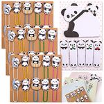 pandaonly 30Pcs Panda Paperclip Bookmarks, 3 Set Cute Panda Bookmark Clips with 1 Sheet Panda Sticky Notes-Funny Paperclips Bookmarks Planner Clips of Animal for Office Supplies Coworkers Gifts