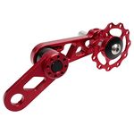 Bicycle Chain Tensioner, TOTMOX Aluminum Alloy Outdoor Single Speed Bike Chain Tensioner, Black/Red/Silver Lightweight Bicycle Replacement Accessories