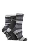 Jeep Ladies Performance Full Cushion Striped Boot Socks Pack of 3 Slate/Grey 4-8