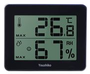 Youshiko Large Digital Thermo-Hygrometer, Indoor Weather Thermometer Hygrometer Gauge , Monitor Temperature and Humidity Meter for Home Office , Min / Max Records