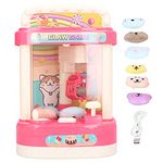 Mini Claw Game Machine for Kids, 6 Mini Plush Toys, Music and Light, Party Birthday Toy Grabber for Kids (1)