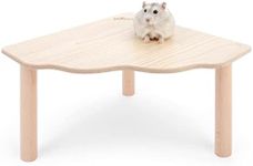 Niteangel Hamster Play Wooden Platform for Dwarf Syrian Hamsters Gerbils Mice Degus or Other Small Pets (Triangle - 5.9'' Height, Burlywood)