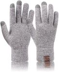 Niwicee Winter Touch Screen Gloves Wool Warm Fleece Lined Knitted Thermal Gloves Touchscreen Elastic Cuff Texting Glove for Men Women for Outdoors(Grey,Women)