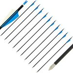 28" Carbon Fibre Archery Arrows Compound Recurve Bow Hunting Target Aim Practice 3" Blue/White Vanes Pack of 10