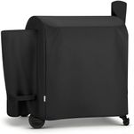 Arborlilly Pellet Grill Cover for Traeger Pro 34 Series, Heavy Duty Waterproof BBQ Smoker Cover, UV Fade Resistant Outdoor Wood Pellet Grill Cover with Windpoof Straps, Black