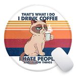 HANTUONE Funny Dog Round Mouse pad with Non-Slip Rubber and Stitched Edges Desk Accessories Office Gifts ，for Women Friends Daughter Friendship Colleague Teacher Dog Lovers BirthdayGifts