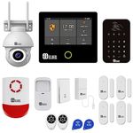 Elder Alarm System & Security Camera Wireless 15-Piece Smart Home Kit DIY WiFi & 4G, Keypad, Outdoor Siren, Doorbell, Leak, Motion Sensors, Home Alarm System & Business