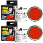 2 x E-TECH - RED Heat Resistant Engine Enamel Paint 250ml Brush On High Temp