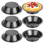 doesnotapply 6 Pack Mini Pie Dishes Quiche Pie Tart Tins Individual Round Pie Tins Non-Stick Coating Quiche Baking Moulds for Baking (12.7x8x3cm)