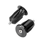 1 Pair Bar End Plugs Aluminum Alloy Bike Handlebar End Caps Bicycle Handlebar Bar End Plugs (Black)