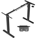 VIVO Electric Stand Up Desk Frame Workstation, Single Motor Ergonomic Standing Height Adjustable Base with Simple Controller, Black, DESK-V100EB