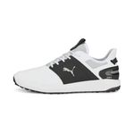 PUMAGolf Shoes, Puma White-Puma Black-Metallic Silver, 10.5