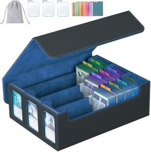 SENVINI 3-Row Trading Card Storage Box, Bulk Cards Case for 2400+ Mtg tcg Magic Playing Game Card Organizer, Commander Deck Box with 3 Supports & 24 Dividers