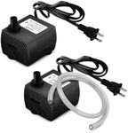 PULACO 2Pcs Mini Submersible Water Pump (95GPH 5W) for Aquarium Fish Tank, Pond, Fountain, Hydroponics