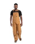 Berne Men's Slab Unlined Duck Bib Overall, 42W X 32L, Brown Duck