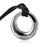 Hearbeingt Cremation Jewelry Urn Necklace for Ashes for Women Men, Circle of Life Eternity Memorial Pendant Ash Jewelry, Stainless Steel, No Gemstone