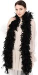 Ws&Wt 2 Yards 100 Grams Turkey Chandelle Feather Boa for adult women costume accessory dress up party favors(Black)