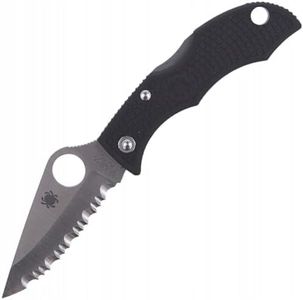 Spyderco Ladybug 3 Serrated Edge Knife, Black
