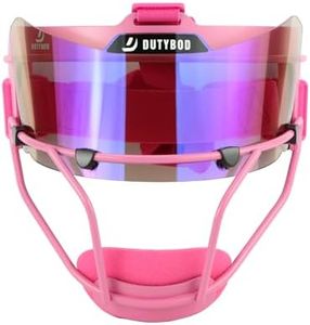 DUTYBOD Softball Face Mask Lightweight and Comfortable with Wide Field Vision fit All Ages - Durable and Safety Softball Face Mask Sets (Pink-Blue)