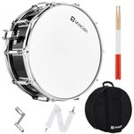 Vangoa Snare Drum Kit, 10 Tuning Lugs, Maple Wood Cavity, 14" x 5.5" with Drumsticks, Drum Key, Strap, Practice Pad and Carry Bag