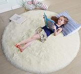 4x4 Ft Girl Room Round Rug, Bedroom