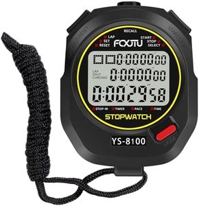 FCXJTU - 100 Lap Sports Stopwatch with Split Memory, Digital Referee Stopwatch, Alarm Calendar Stopwatch with Extra Large 3 Row Display, Water Resistant