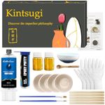 Kintsugi Repair Kit Gold, Japanese Gold Repair Kit with Practice Cup, Gold Glue for Ceramics and Porcelain Repair, Beginner Repair Broken Ceramics Kintsugi Kit, Handmade Gifts