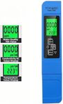 4 in 1 TDS Meter Digital Water Tester for Drinking Water, All New 2025 Portable Water Quality Tester with EC Temp Color Display, PPM Meter Water Tester for Aquarium Hydroponics Tap Water (Blue)