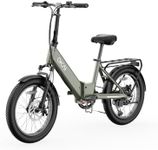 OKAI Electric Bike for Adults, 59 Miles Range Folding E Bike, 672W Motor UP to 20 MPH, 48V Removable Battery, Adult Electric Bicycle with Suspension Fork and 20" Fat Tire, 7 Speed, Women/Men