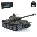 wheelfun Heng Long RC Tank German Panther V 1/16 Scale 7.0 Upgraded Metal Version RTR RC Tank 3819 Model 340° Rotating Turret Infrared Combat, TH17288-AMZUS2-1