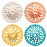 Rubber Hair Trap - 4 Piece Multicolour Set - Shower Drain Cover, Sink Strainer, Hair Catcher - Protects Drains, Filters Hair