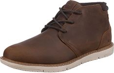 TOMS Men's Navi Chukka Boot, Topaz Brown Water Resistant Leather, 10 UK