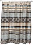 Madison Park Princeton Geometric Jacquard Fabric, Transitional Shower Curtains for Bathroom, 72 X 72, Blue, 72x72