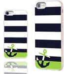 iPhone SE 2022 2020 Case,iPhone 8 7 Case,iPhone 6S 6 Case for Girl Women Men,ARTIOSIT Slim Soft TPU Rubber Protective Cases for iPhone SE 3rd 2nd 8/7 6S/6,Navy Blue White Stripe Green Nautical Anchor