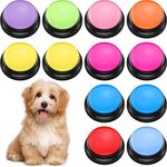 Sanwuta 12 Packs Dog Buttons for Communication, Voice Recording Button Talking Buttons for Dog Recordable Pet Training Buzzer, Dog Sound Buzzer, Pet Buttons Training Toy Game Buzzer Funny Gifts