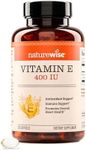 NatureWise Vitamin E 400 IU Softgels (180mg DL-Alpha) - Dairy Free, Gluten Free and Soy Free Antioxidant-Rich Dietary Supplement for Skin, Heart, and Immune Health Support - 4-Month Supply, 120 Count