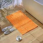 AS-SEEN-ON-TV Highly Absorbent Microfiber Door Mat and Pet Rug, Non Slip Thick Washable Area and Bath Mat Soft Chenille for Kitchen Bathroom Bedroom Indoor and Outdoor (Orange, 60cm×90cm)