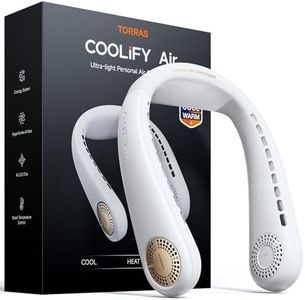 TORRAS COOLiFY Air 2025 Upgraded Neck Fan Air Conditioner, Ultra-Light Portable Fan Rechargeable, Personal Cooling Neck with 3 Modes Fan/Cooler/Heat for Travel, Camping, Outdoor, White