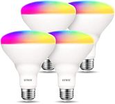 LVWIT Smart Light Bulbs Alexa, BR30 100W Equivalent, E26 Smart LED, Work with Google Assistant, Smart Life App, Tuya App, RGB Color Changing Bulb (13W), No Hub Required, 4-Pack