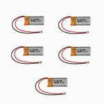 HHZ 5 Pcs 3.7V 100mAh Lipo Battery RC Mini White Plug for RC 1/28 Mini Car/RC Helicopter/RC Quadcopter