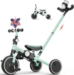 EagleStone 5 in 1 Toddler Bike, Foldable Tricycle for Toddlers 1-3 Years Old, Toddler Tricycle with Push Handle, Birthday Gifts and Toys for 2 3 4 5 Year Old Boys and Girls