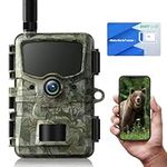 VOOPEAK 4G Wildlife Camera Send Picture and Video to the Phone, Cellular Trail Camera 24MP 1080P with 36pc 850nm IR LEDs Night Vision, Motion Activated IP66 Waterproof with Screen