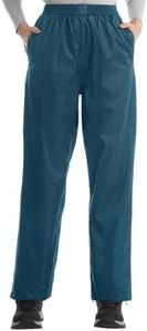 iCreek Women's Rain Pants Waterproof Breathable Lightweight Rain Over Pants (Peacock Blue, Medium Tall)